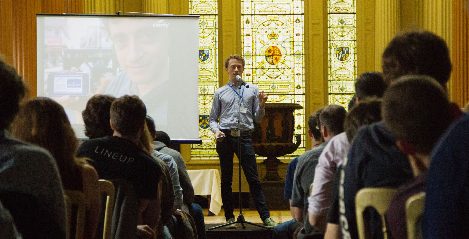 Peter Gerard speaking at the Turing Tech Fest, Edinburgh